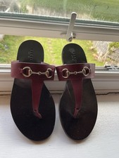 Gucci Black and Burgundy Flip Flop Sandals Size 37