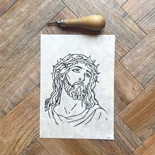 Crown thorns lino print - of,