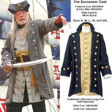 Sea Captain Buccaneer Pirate Coat Perfect For Stage Re-enactment Costume LARP