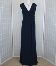 Coast Maxi Dress UK 18 Midnight Blue Grecian Stretch Long Special Occasion Party