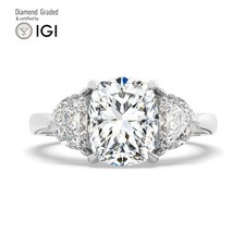 Ecushion Diamond Trilogy Ring