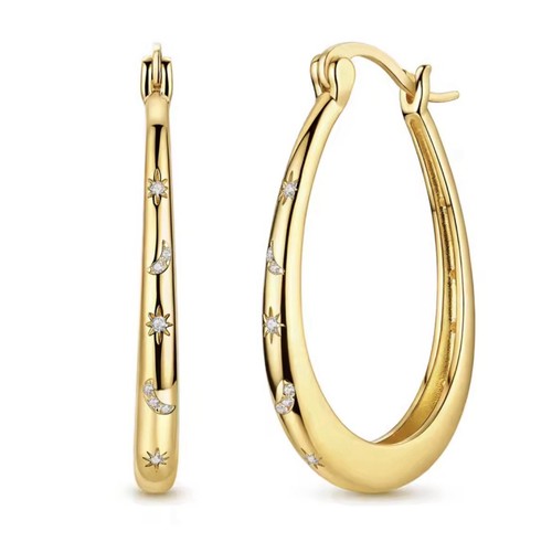 18k gold colour earrings - 18k,