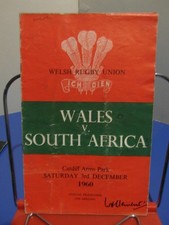 1960 WALES V SOUTH AFRICA  SIGNED  RUGBY PROGRAMME