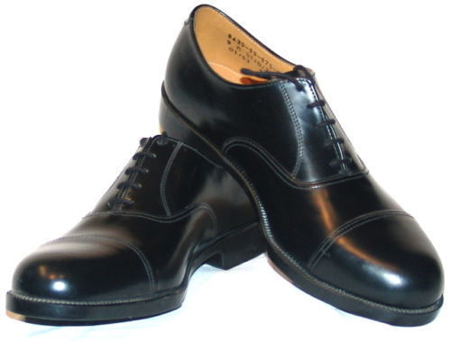 Mens black leather parade - black,