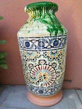 Large Handcrafted Mosaic Terracotta Urn Planter