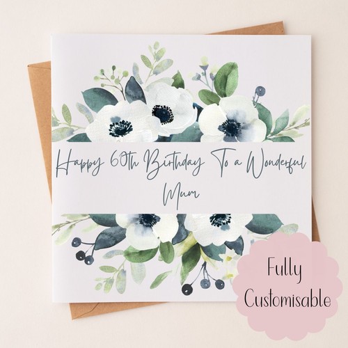 Floral birthday card - floral,