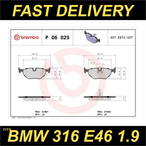 Brembo brake pads set - brake, fits