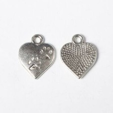 10 x Tibetan Silver Paw Print