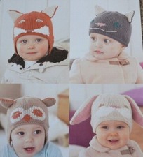 (50) Knitting Pattern - Baby / Children's Animal Character Hats Birth - 7 Years
