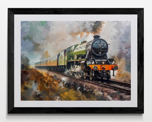 Steam train framed canvas - steam,