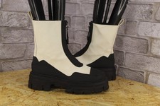 WHITE BLACK FAUX LEATHER