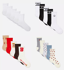 5 Pack Primark Women Crew Socks 5 Pairs Size 2 - 8 UK