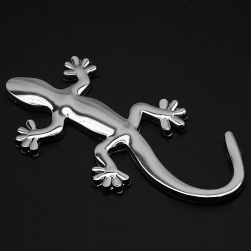 Silver gecko lizard logo - lizard, metal