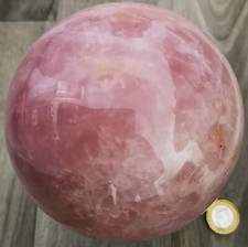 2,000g, 12cm Very large Dark Rose Quartz Crystal ball  with stand