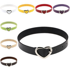 Womens Choker Collar Necklace Love Heart Tattoo Leather Gothic Punk Bracelet UK