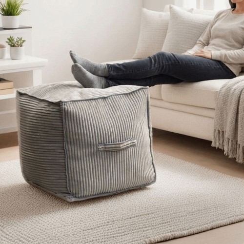 Unstuffed footstool cover - footstool,
