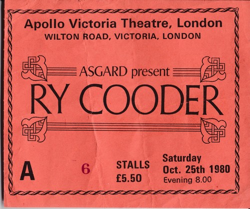 Cooder oct 25th 1980 - ry,