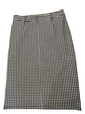 Ladies Damart Size 12 Black & White check Straight style Skirt/Fully lined