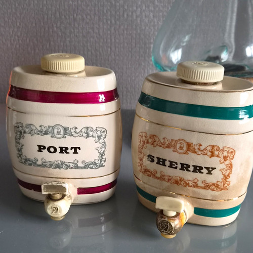 Ceramic barrel decanters - ceramic,