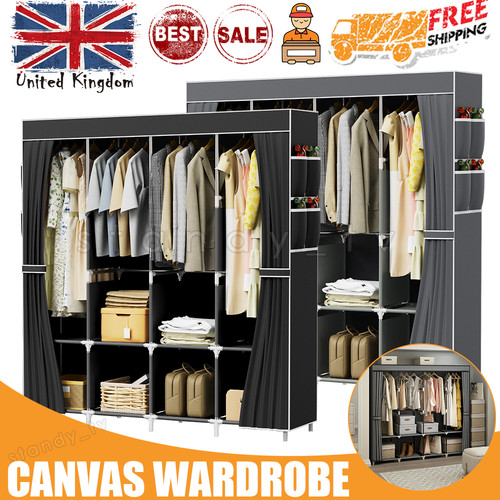 Large fabric canvas wardrobe - fabric,