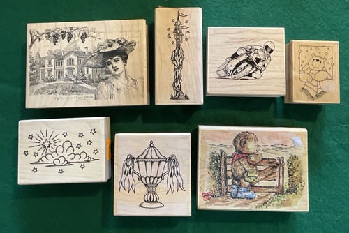 Wooden rubber stamps job lot - stamps,