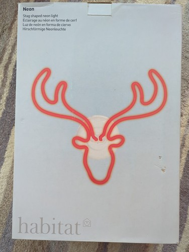 Neon stag shaped - stag, light