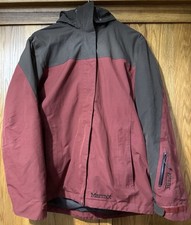 Marmot Goretex Performance Shell Waterproof Jacket Burgundy Mens Sz L Ski Hike