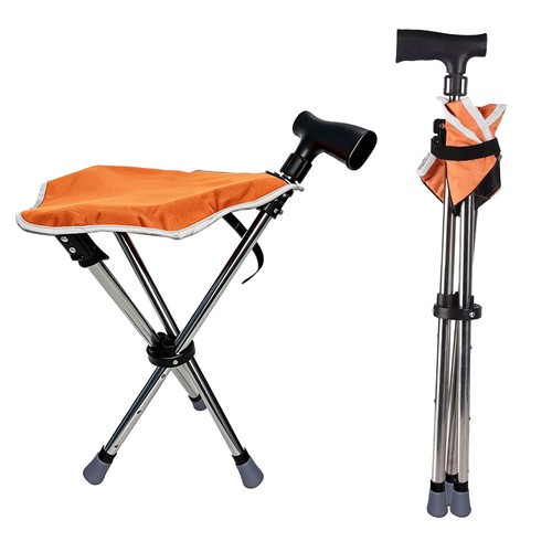Folding walking stick seat - folding,