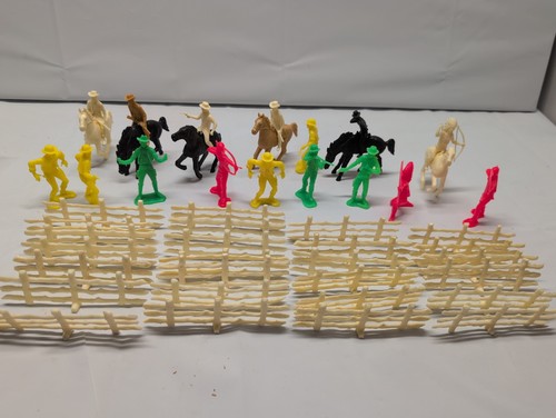 Vintage plastic cowboys and - plastic,