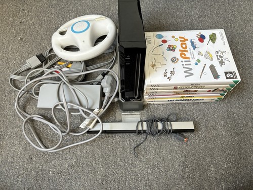 Black nintendo wii console - black,