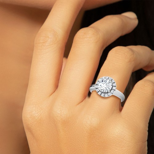 Wedding 14k white gold ring - white,