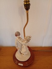 Vintage Porcelain Figurine LAMP By AURO  BELCARI  Titled WEDDING DAY Great Con