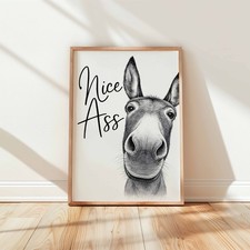 Funny Donkey Wall Art Print