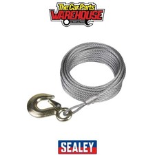 Sealey GWEC20 Winch Cable/Wire Rope with Forged Hook 5.1mm x 10m 1350kg Br