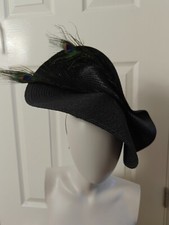black large straw fascinator