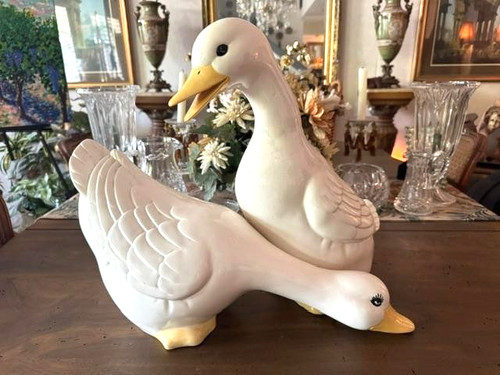 Life size geese - "life-size", ceramic