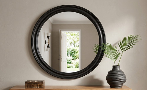 Round black wall - wall, 50cm