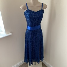 Stunning Michaela Louisa London Blue Sequin Evening / Dance Dress – Size 10