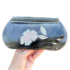 Vintage 40s clutch bag green