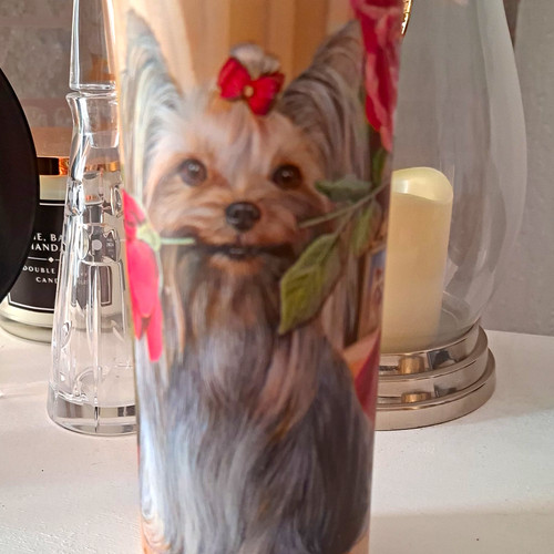 Decorative wax pillar candle - decorative,