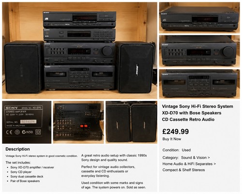 Vintage sony stereo - vintage,