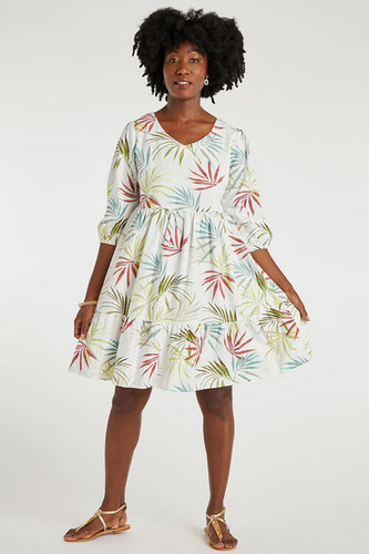 Bon marche palm print tiered - marche,
