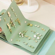 New PU Ear Studs Storage Boxes Books Portable Jewelry Bags Earring Display Racks