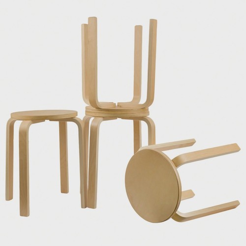 Wooden stools stackable - 4x,