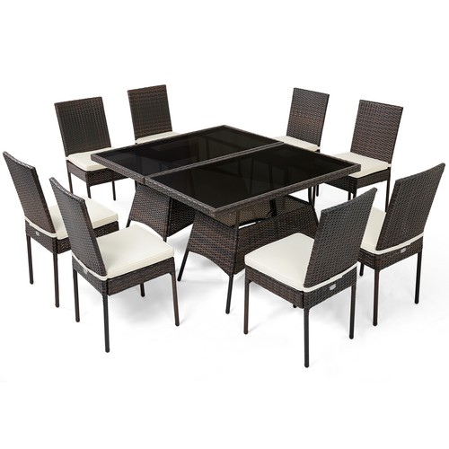 Pcs rattan dining set - 10,