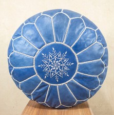 Blue Moroccan ottoman pouf