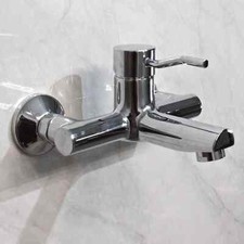 Crosswater Kusassi Wall Mounted Bath Filler Tap Single Lever Chrome Finish