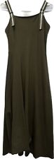 Sarah Pacini Khaki Wool Blend Long Dress Size 02 Size M Made In Italy Sleeveless