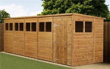 Empire Pent Garden Shed Wooden Shiplap Tongue & Groove 20X6 20ft x 6ft Windows
