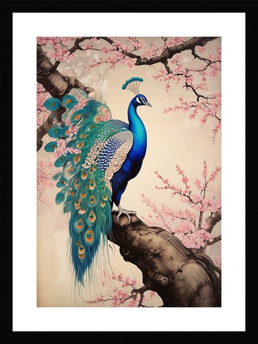 Stunning peacock art print - peacock,